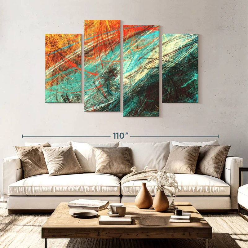 Avery Elemental Clash Abstract, 54" H x 84" W
