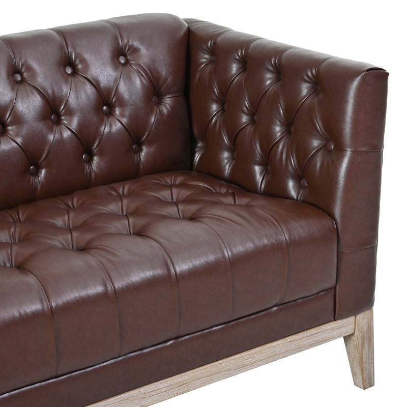 79.1 " Faux Leather Sofa, Brown