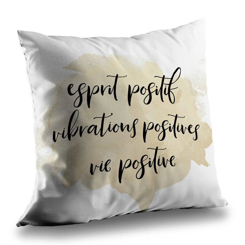 Esprit positif vibrations positives Beige Throw Pillow | Home Decor