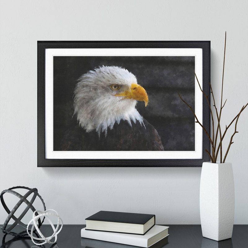 Bald Eagle Vol.2 - Picture Frame Painting, Black Framed, 48cm H x 65cm W x 2cm D