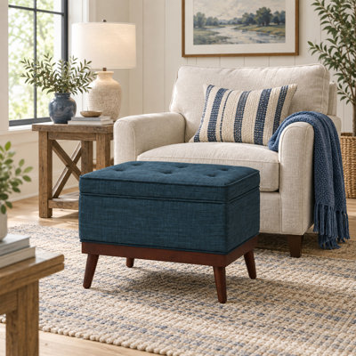 Luciano Mid Century Storage Ottoman