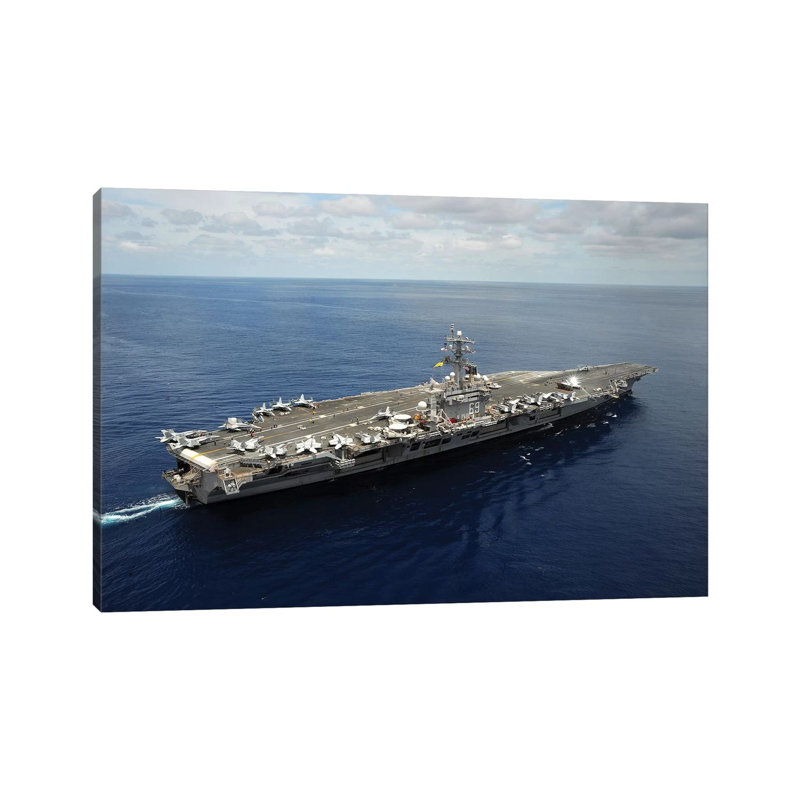 Nimitz-Class Aircraft Carrier USS Dwight D. Eisenhower - Wrapped Canvas Print, 66.04 cm H x 45.72 cm W x 3.175 cm D