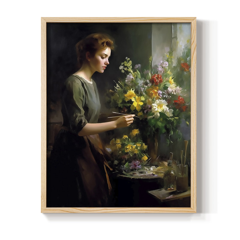 WOMEN Series CDXLIX Framed Print - Solid Wood, Natural, 30" H x 24" W