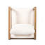 Méridienne d'extérieur, fauteuil club en bois d'acacia, siège surdimensionné avec ensemble de coussins, MP2-1212449637