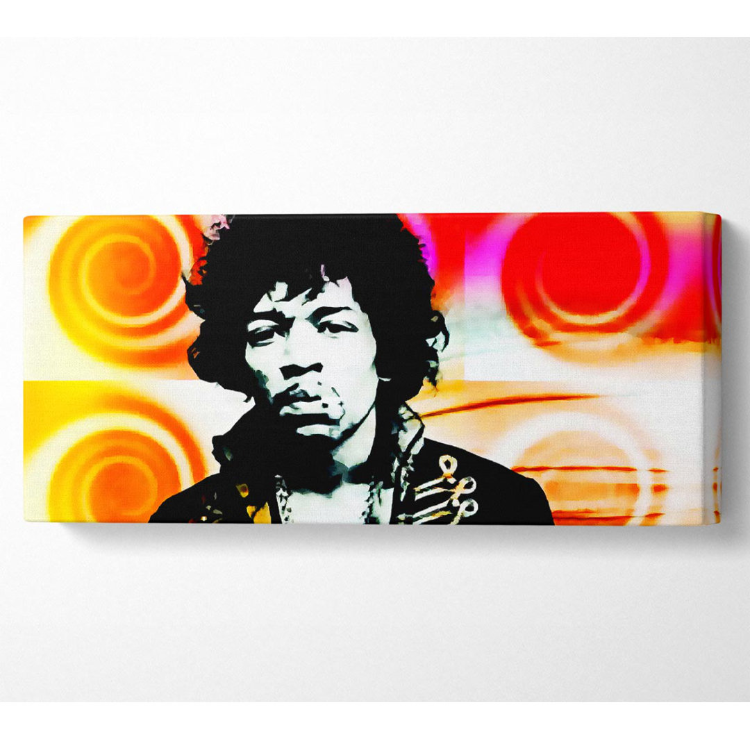 Jimi Hendrix Swirls Panorama-Leinwand