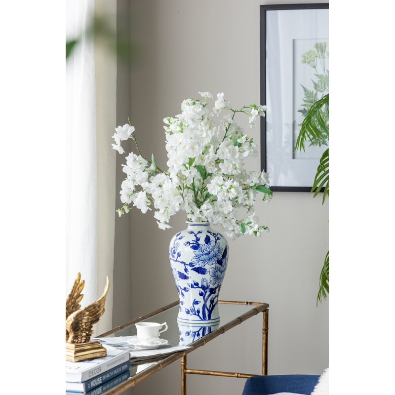 Derrius Ceramic / Porcelain Table Vase, 13" H x 8" W x 8" D