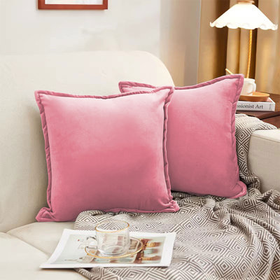 Housses de coussin en velours doux Meisimengsha, ensemble de 2 - Coussins décoratifs carrés pour canapé, canapé, chambre à coucher, salon