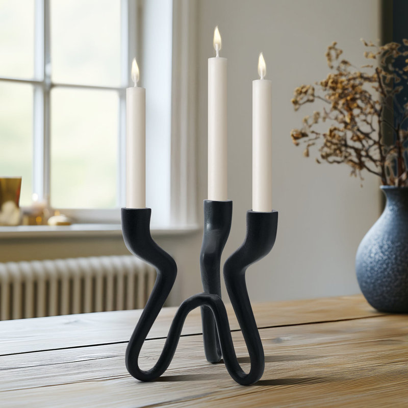 Arcwave 8" Black Aluminum Taper Candle Holder