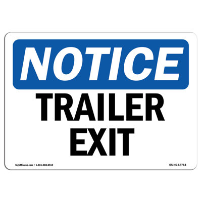 Trailer Exit Aluminum Sign 18 x 24