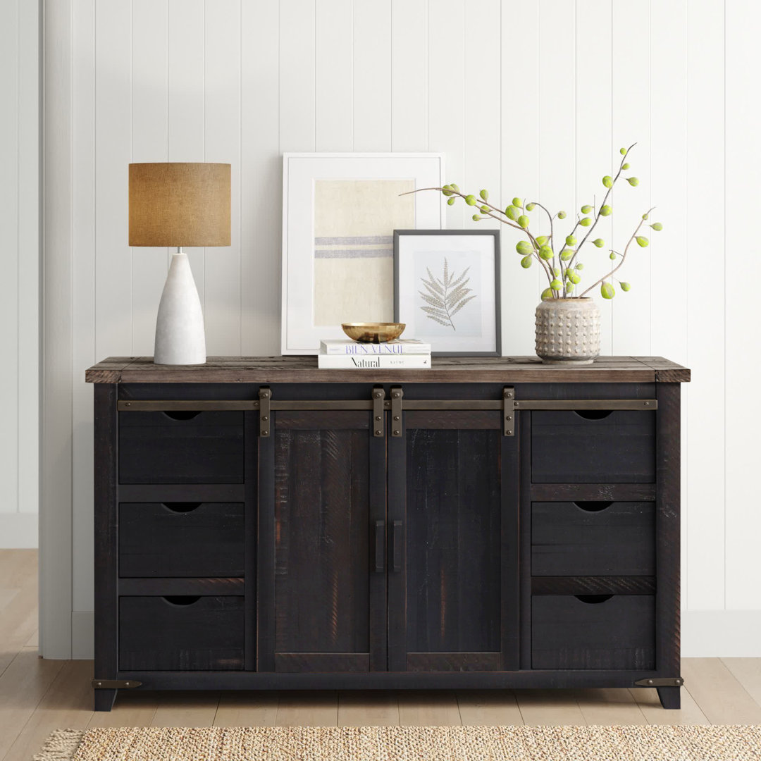 Yoji 60'' Solid Wood Sideboard Gracie Oaks Color: Vintage Black