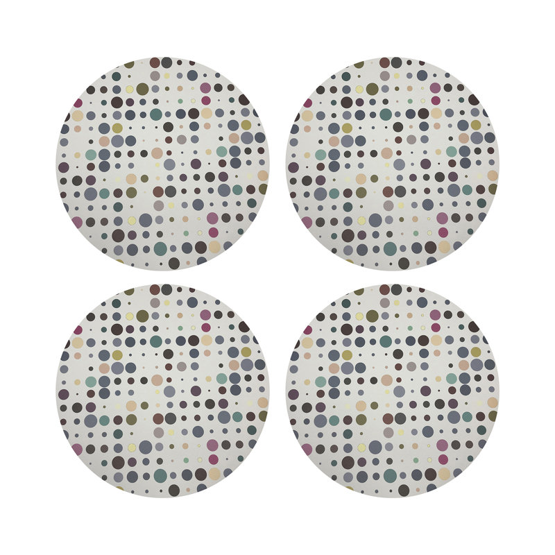 Mod Confetti Granada Pebble 16" Vinyl Placemat, White/Gray