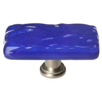Poignée d'armoire en verre bleu cobalt 2 po Glacier