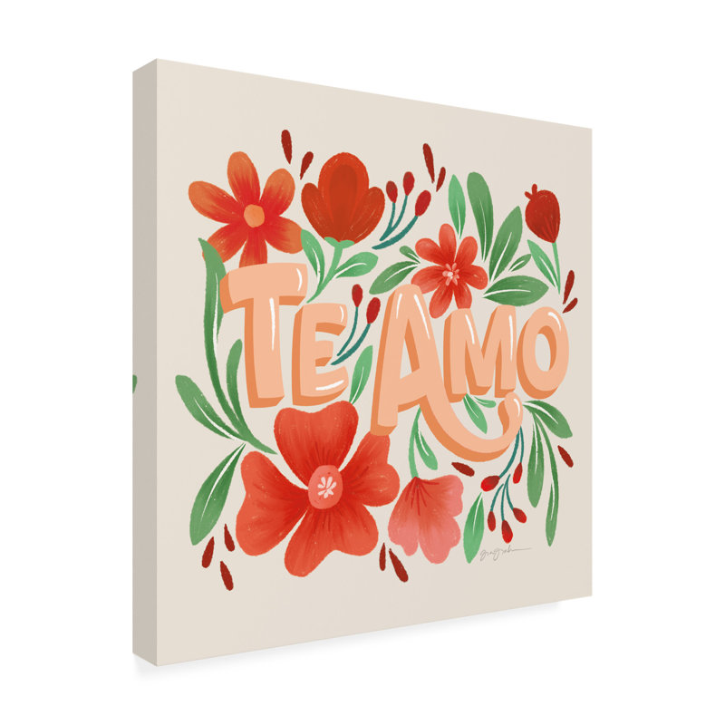 Art mural sur toile «Bachelo Gia Graham Te Amo», H 14 po x l 14 po