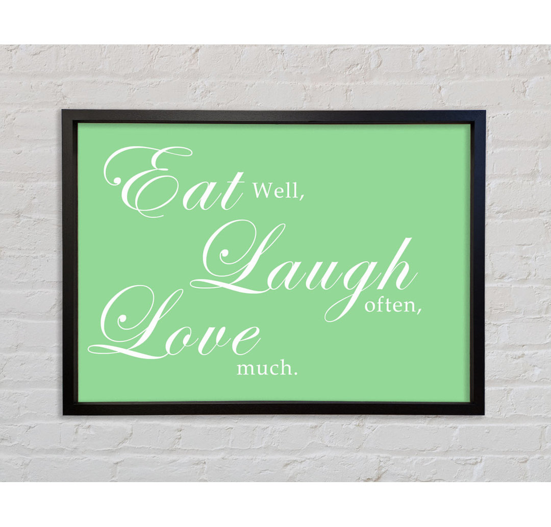 Küche Zitat Eat Laugh Love - Einzelner Bilderrahmen Typografie auf Leinwand