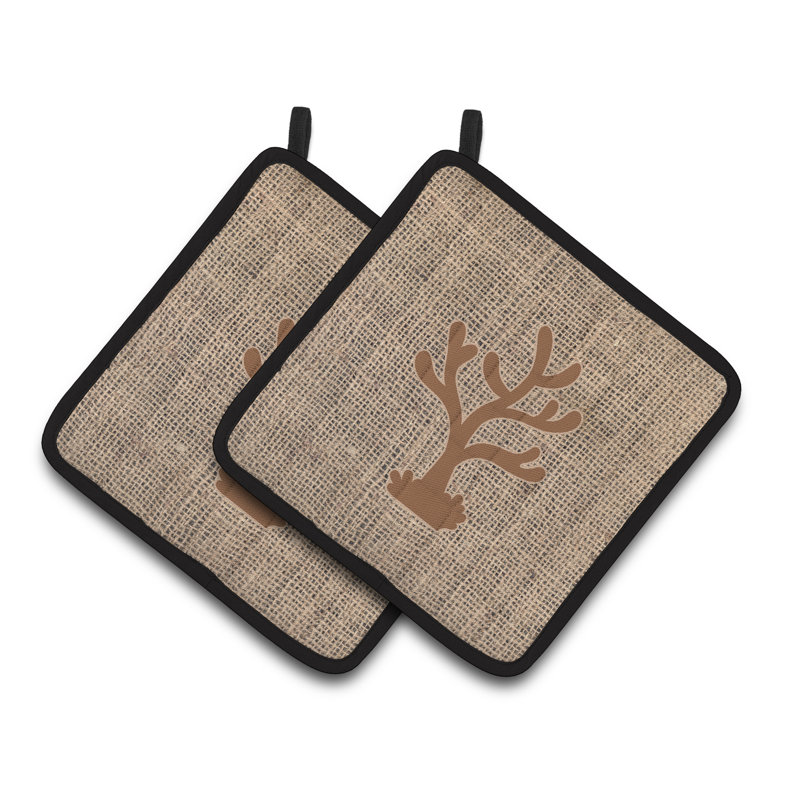 Cuisinier poignée en faux en toile jute east urban home corail, Brun