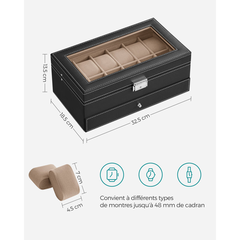 Chastine Steel Watch Box +, Black