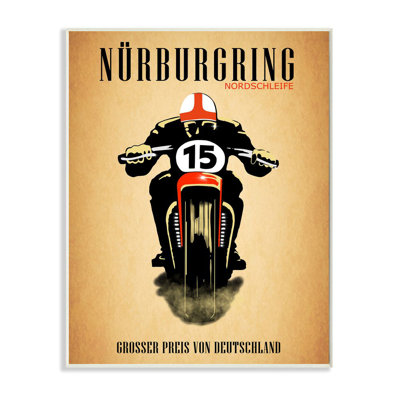 Publicité rétro de la course de motos allemandes par Mark Rogan - impression d'art graphique