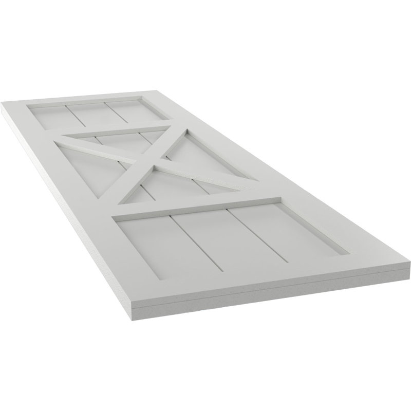 Volets à fixation fixe en PVC True Fit, Gris grêle, 18", 68"
