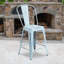 Tabouret de comptoir en métal patiné pour l'intérieur / extérieur de 24 po de hauteur Angelean - noir-651168264-620777400