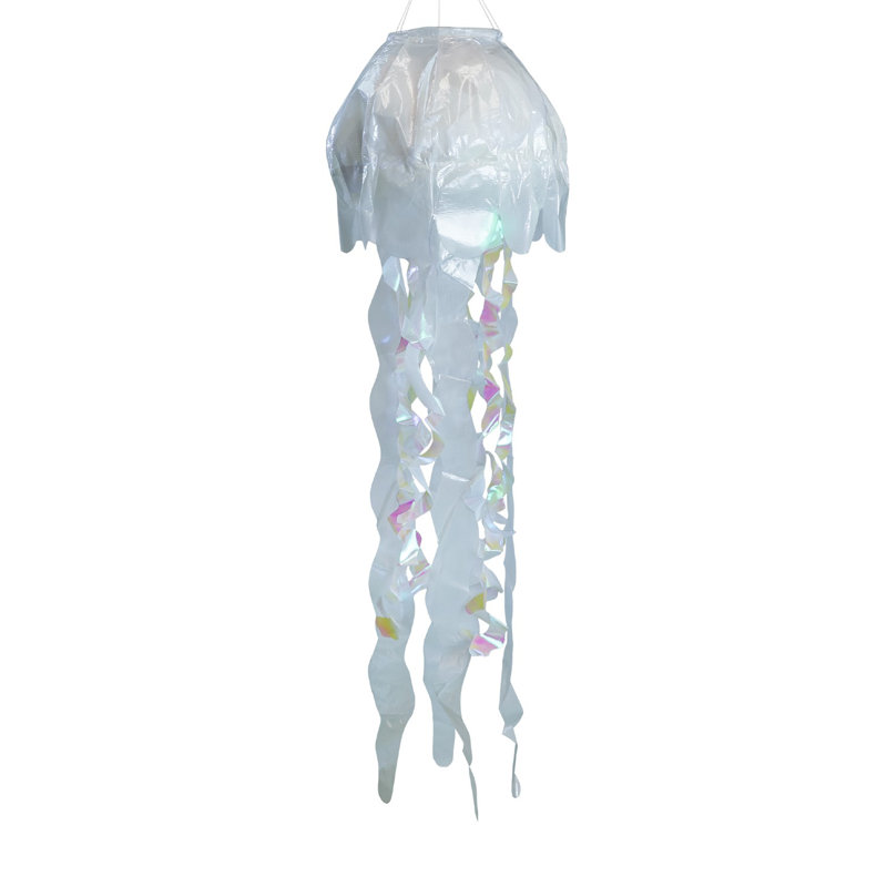Manche à air en méduse irisée 3D, H 44 po x l 12 po, Blanc
