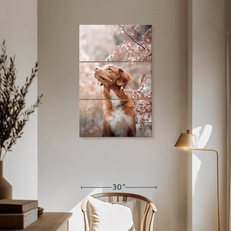 Chien d'hiver Brampt, H 57 po x l 36 po