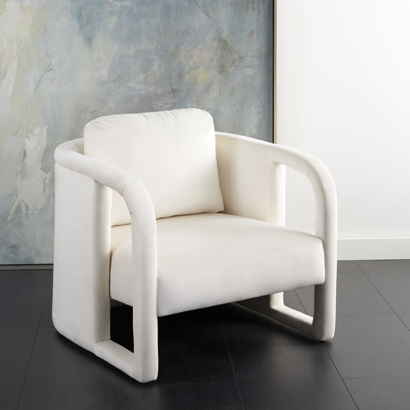 Potters Upholstered Armchair, Cream Velvet