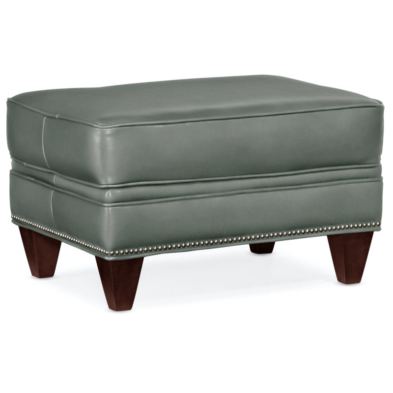 Reddish Ottoman, Gunmetal, Mahogany, Aline Light Gray Stonewash Genuine Leather