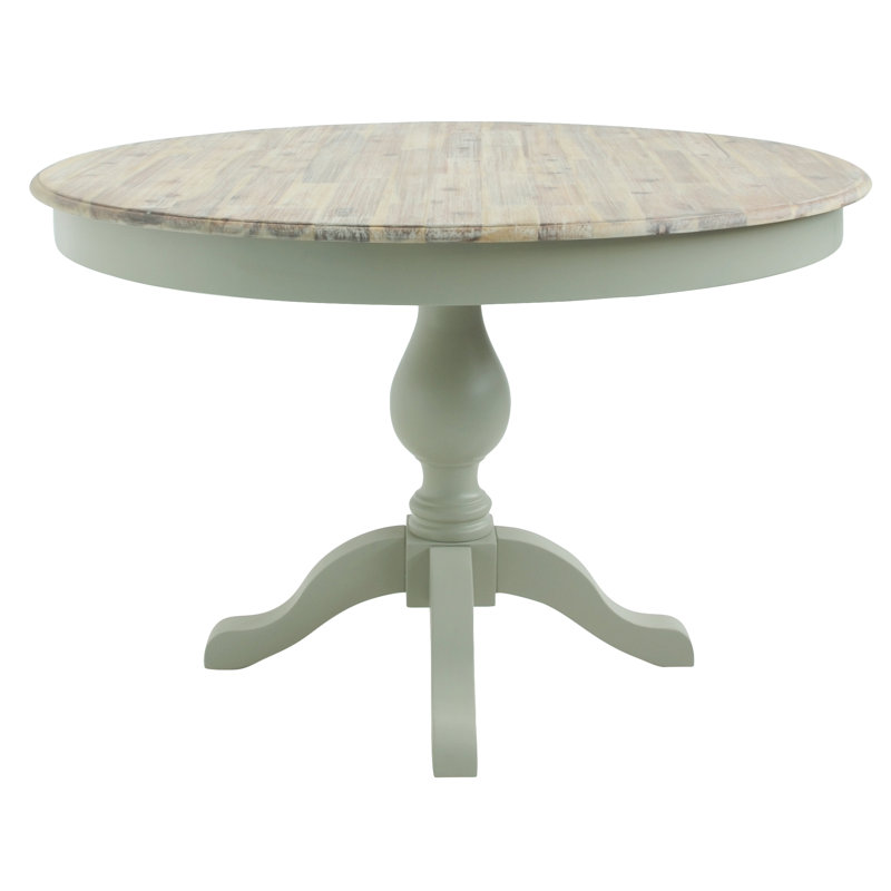 Bayou Round Solid Wood Top Dining Table, Sage Green