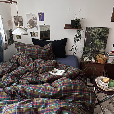 Vintage 3-Piece Cotton Duvet Cover Set With Pillow Shams
