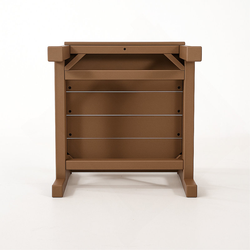 Ensemble de 2 chaises d'extérieur brun sans accoudoirs - Matériau PEHD, Brun