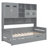 Wooden Daybed With Twin Size Trundle, And All-In-One Cabinet And Shelf-958096289-958096291