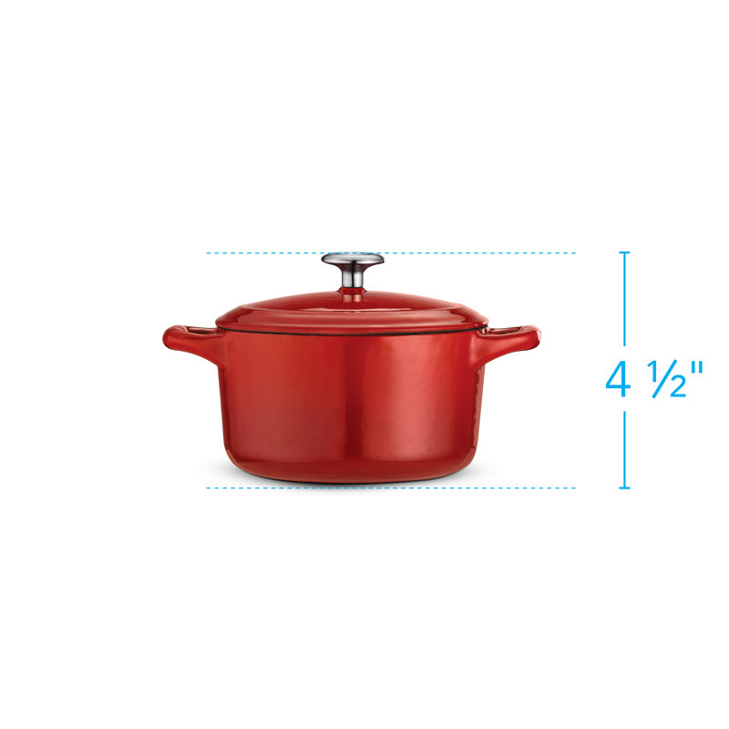 Petite cocotte ronde en fonte émaillée de Gourmet, Rouge gradué, 0,3 pte