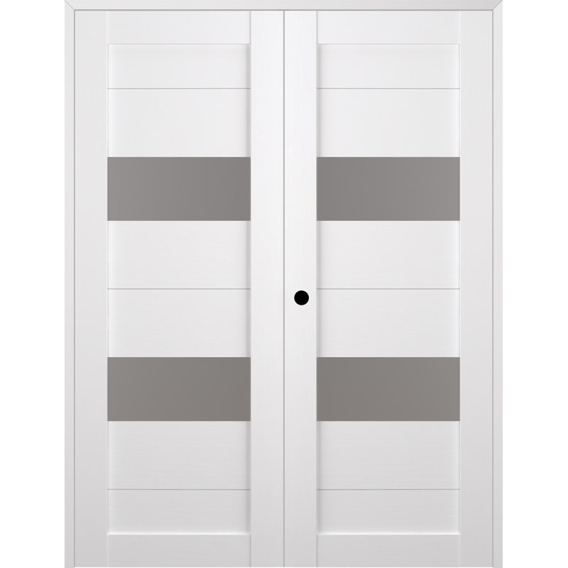Porte double standard Berta, Droite, Blanc noble, 59,5 po x 83,23 po