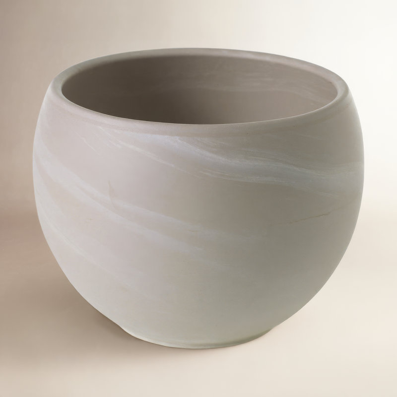 Handmade Ceramic Pot Planter, 4" H x 5.5" W x 5.5" D, Tan
