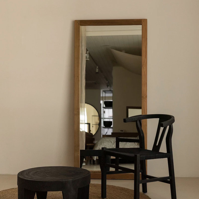 Miroirs pleine longueur rectangulaires en bois massif
