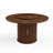 55" Round Dining Table (Walnut) Seats 6 - Wooden Dining Table With Double Storage Shelves, Rotating Tray, And Wavy Sliding Door - Suitable For Dining/Living Rooms-2089943571