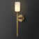 Montea Dimmable Solid Brass Wall Mounted Armed Alabaster Sconce with Alabaster Shade (Bulb Included)