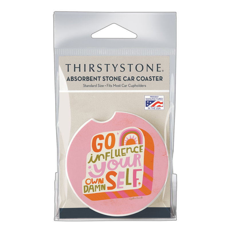 Influence Yourself Single Round Absorbent Stone Car Coaster