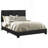 Black Upholstered Queen Panel Bed