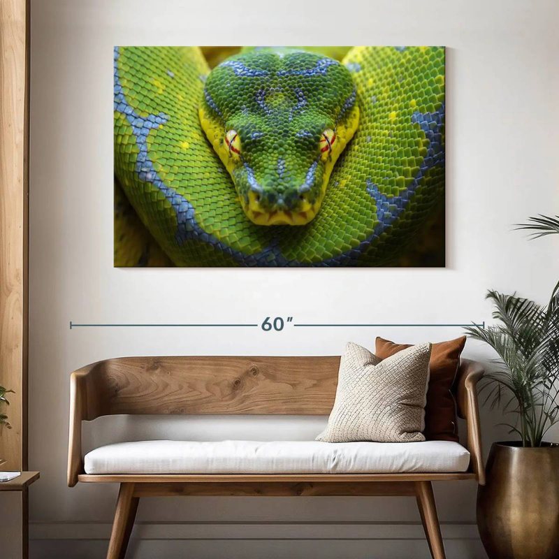 Fierce Green Tree Python, 32" H x 48" W
