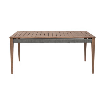 Outdoor Patio Dining Table In Weathered Eucalyptus Wood