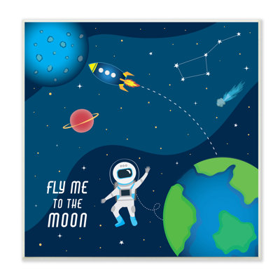 «Fly Me to the Moon Silly Astronaut Outer Space - Peinture