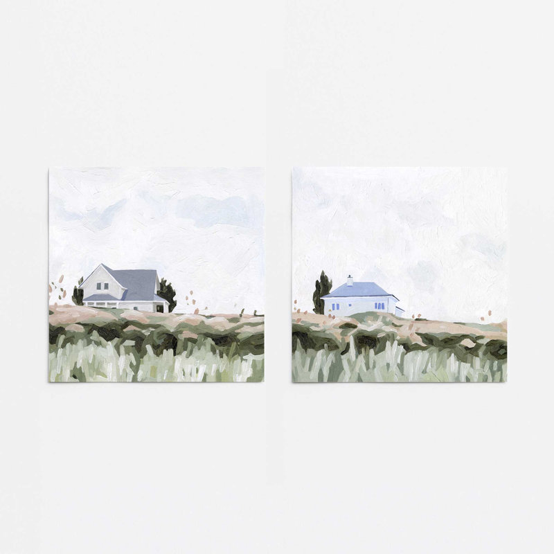 Ensemble de 2 toiles encadrées Quiet Home Escape, Papier, H 12 po x l 4 po x P 0,1 po