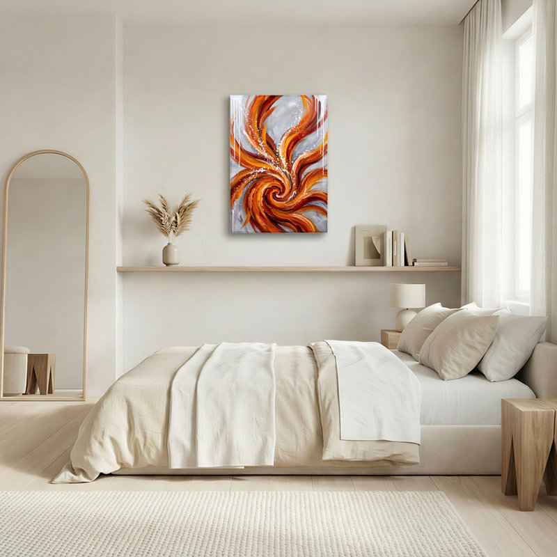 «Swirling Flames», reproduction d'art sur toile, ensemble de 1, Wrapped Canvas, 24"H x 16"W