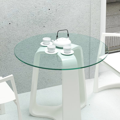 36" Tempered Glass Table Top, 0.24" Thick, Transparent, Glossy Polished Edge, And To Wear, Heat, Corrosion, Impact For Lobby & Guesthouse Tables 1/4" Inch Clear, With Flat Corrosion Coffee Business
