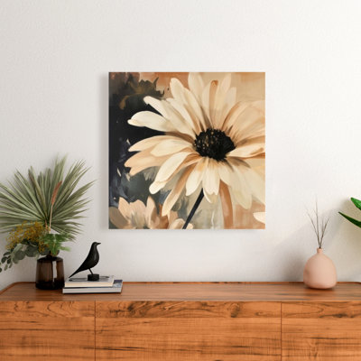 Delicate Daisy Black Canvas | Floral Botanical Home Decor