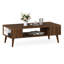 42 Inch Mid Century Modern Coffee Table Rectangular With Open Compartment