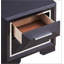 Table de chevet moderne noire G01600-N avec deux tiroirs spacieux et une fabrication durable pour les petits espaces