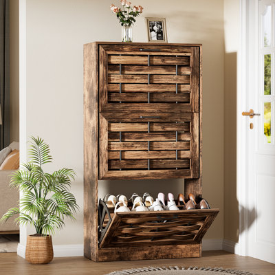 Armoire de rangement à chaussures à 3 niveaux Farmhouse