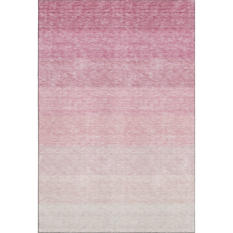 Premium Machine Washable Prisco Pink Rug, Rectangle 8' x 10'